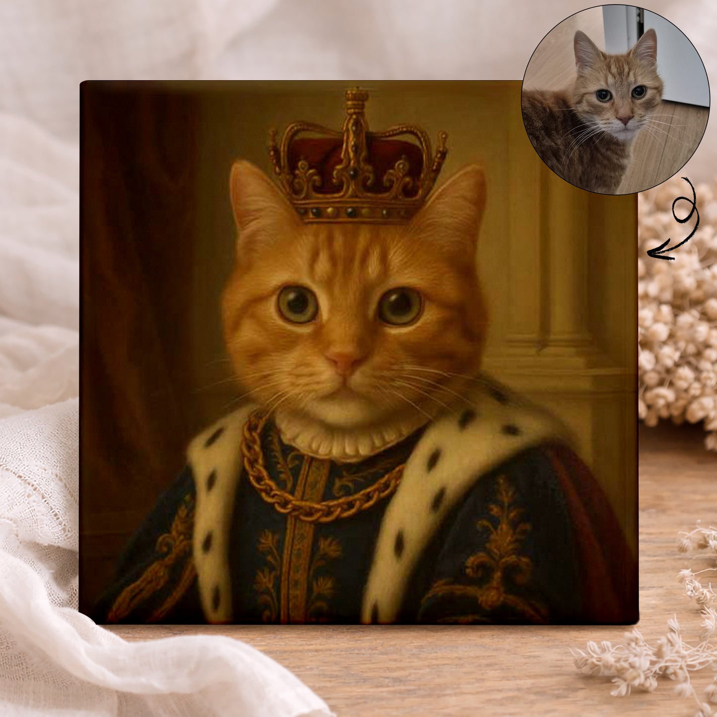 Koninklijk Huisdier Portret - Koning Charles