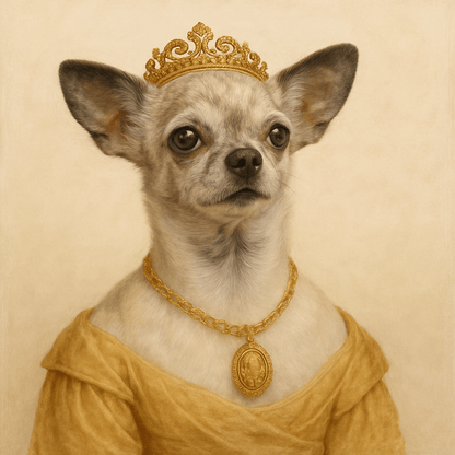 Koninklijk Huisdier Portret - Koningin Elisabeth