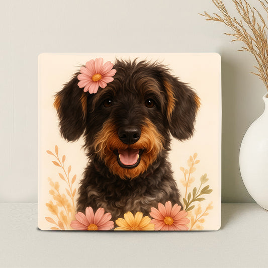 Humor Huisdier Portret - Bloemen - Printazzy