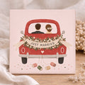 Trouwtegel - Just Married Oldtimer