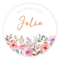 Raamsticker geboorte baby - Bloemen