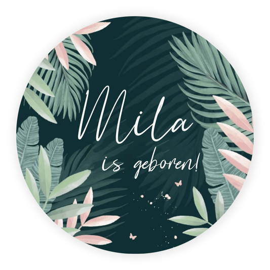 Raamsticker geboorte baby - Jungle