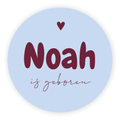 Raamsticker geboorte baby - Modern blauw