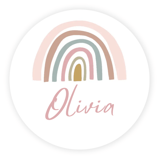 Raamsticker geboorte baby - Regenboog pastel