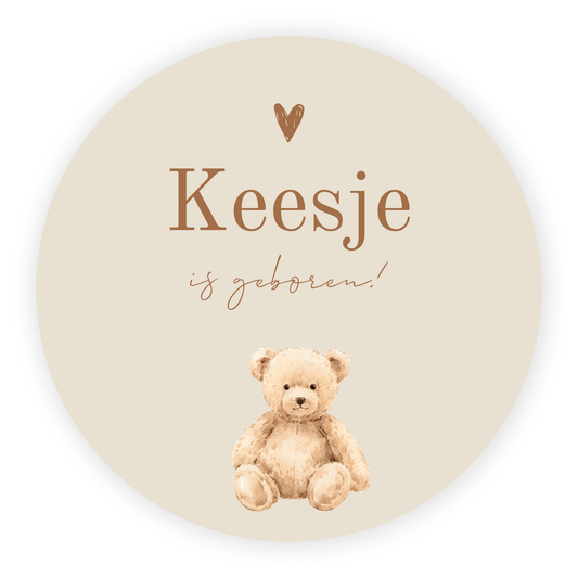 Raamsticker geboorte baby - Teddybeer