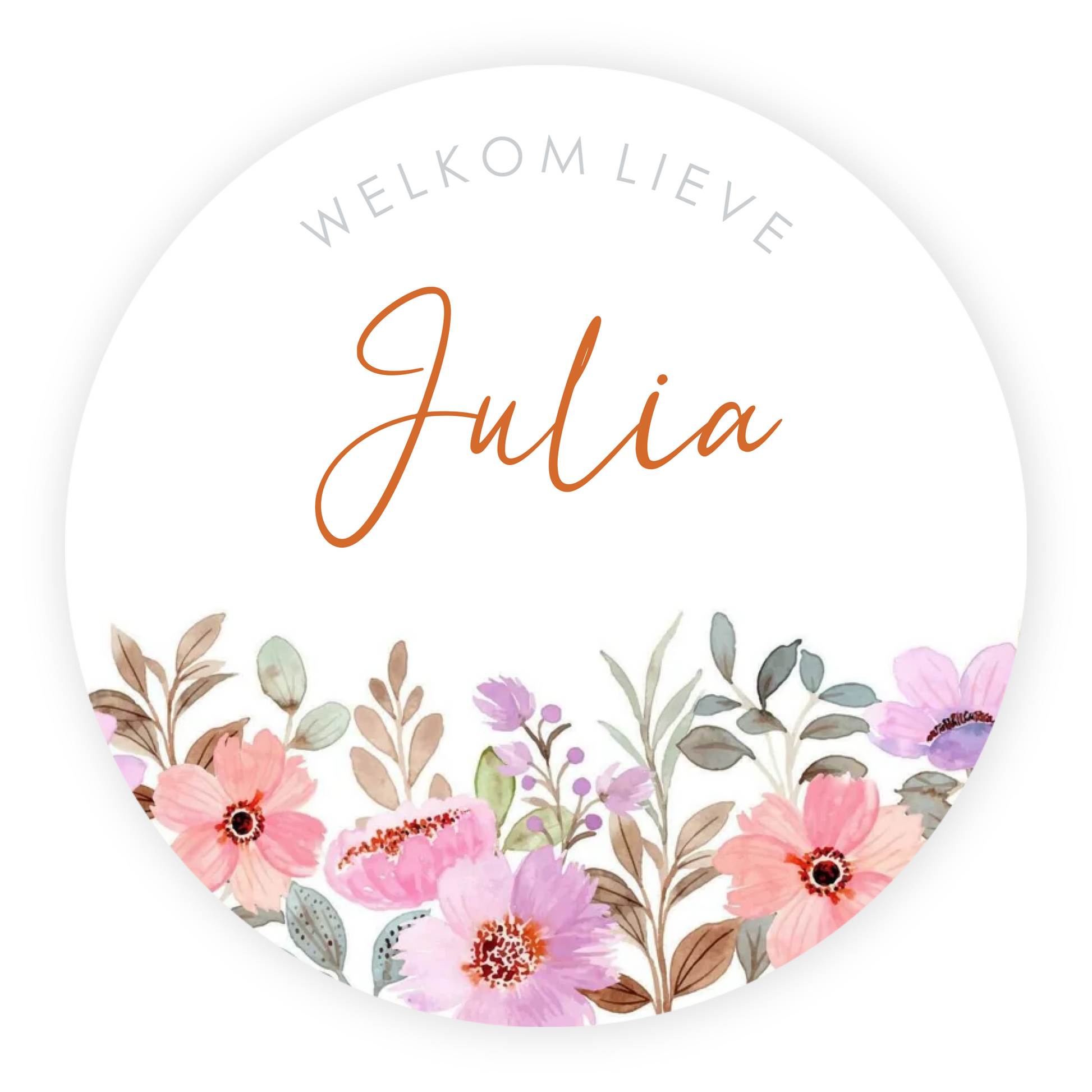 Raamsticker geboorte baby - Bloemen