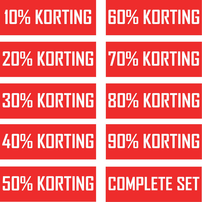 Sticker 10 tot 90% KORTING: De Ultieme Aandachtstrekkers voor Uw Uitverkoop!