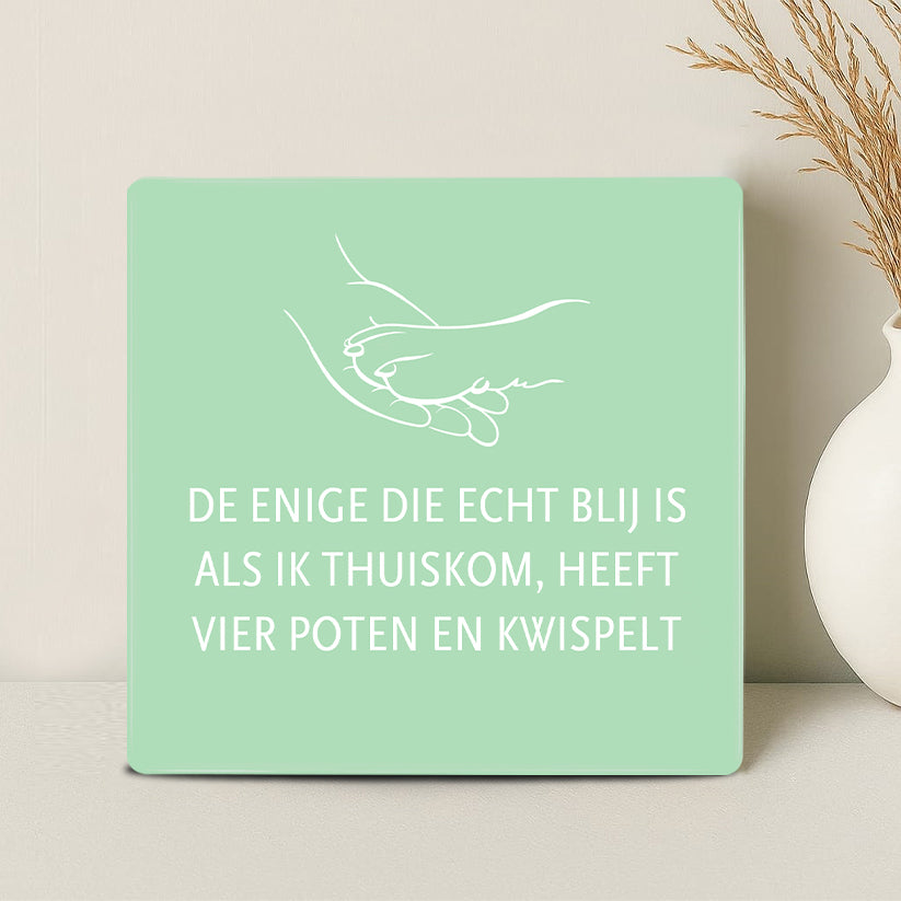 Tegel - De enige die echt blij is als ik thuiskom, heeft vier poten en kwispelt