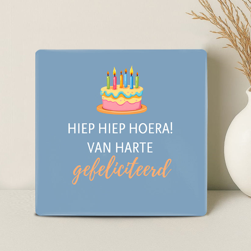 Tegel - Hiep hiep hoera! Van harte gefeliciteerd! - Printazzy