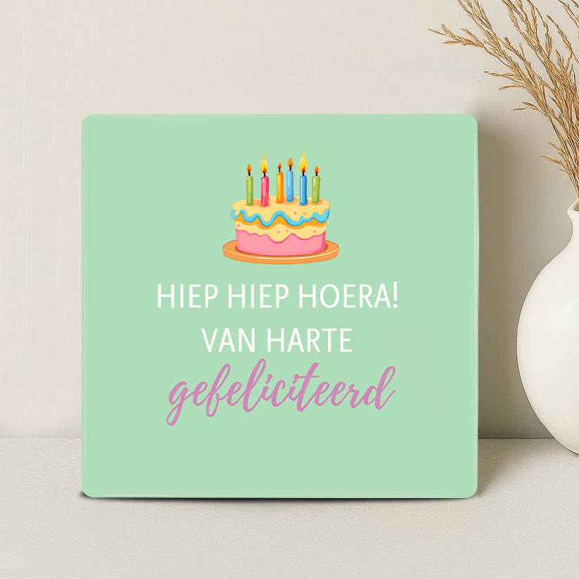 Tegel - Hiep hiep hoera! Van harte gefeliciteerd! - Printazzy