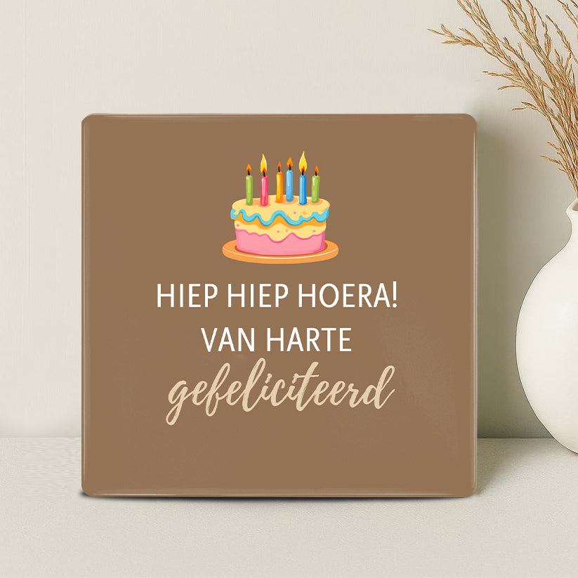 Tegel - Hiep hiep hoera! Van harte gefeliciteerd! - Printazzy