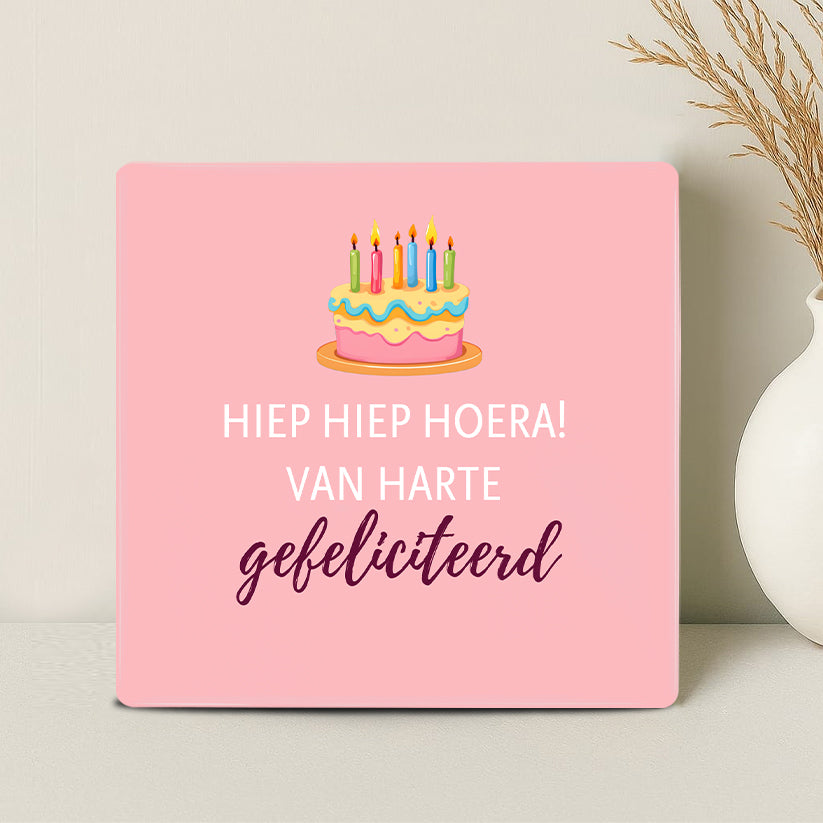 Tegel - Hiep hiep hoera! Van harte gefeliciteerd! - Printazzy