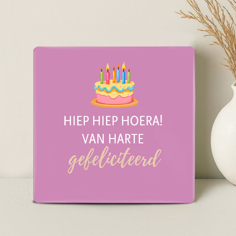 Tegel - Hiep hiep hoera! Van harte gefeliciteerd! - Printazzy