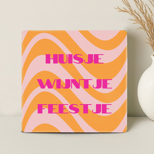 Tegel - Huisje wijntje feestje