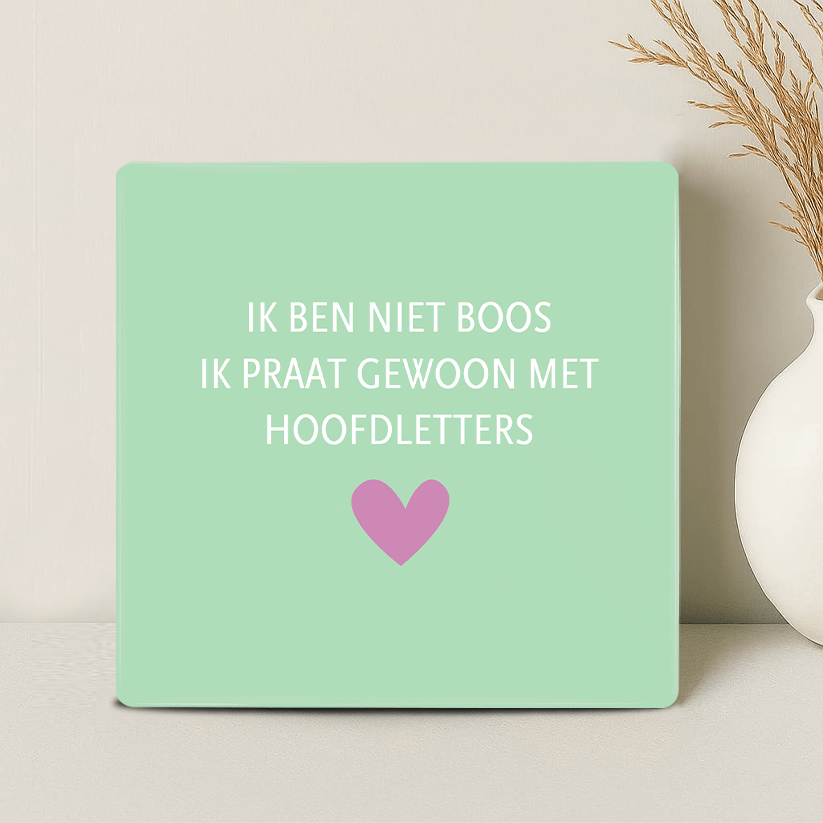 Tegel - Ik ben niet boos. Ik praat gewoon met hoofdletters