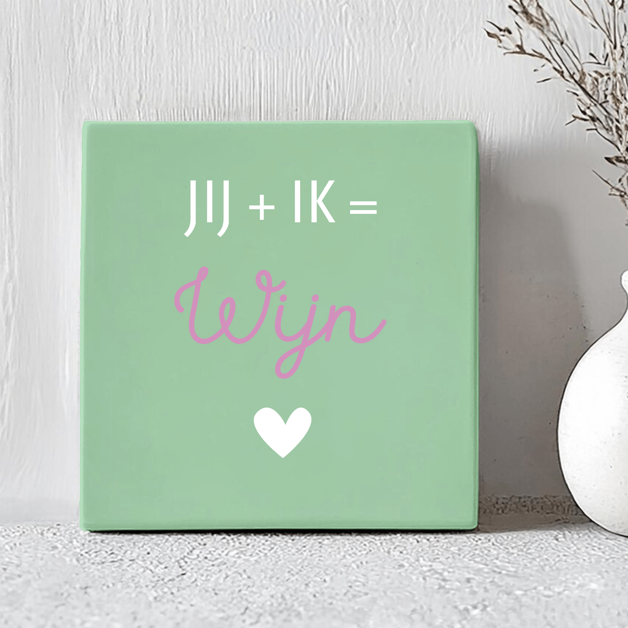 Tegel - Jij + Ik = Wijn - Printazzy