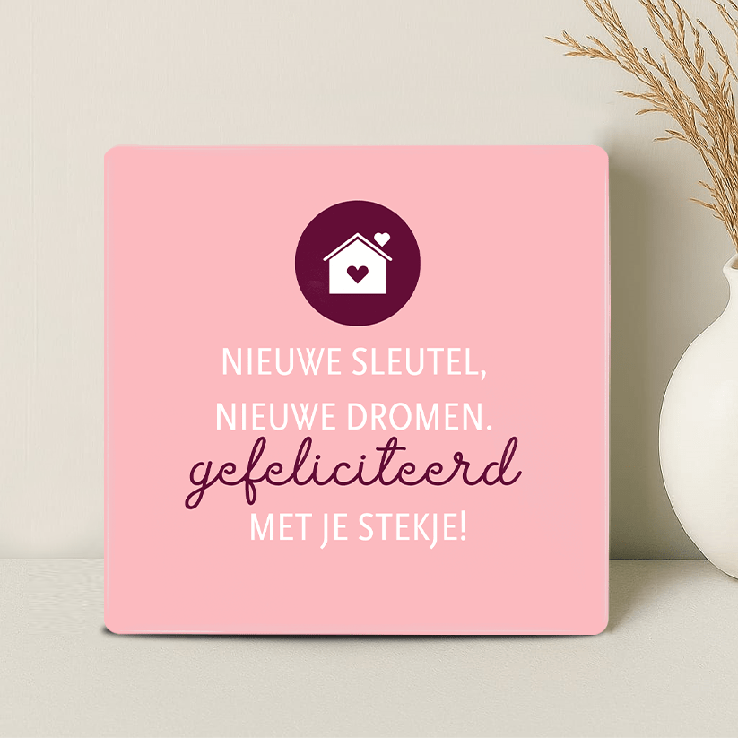 Tegel - Nieuwe sleutel, nieuwe dromen. Gefeliciteerd met je stekje!