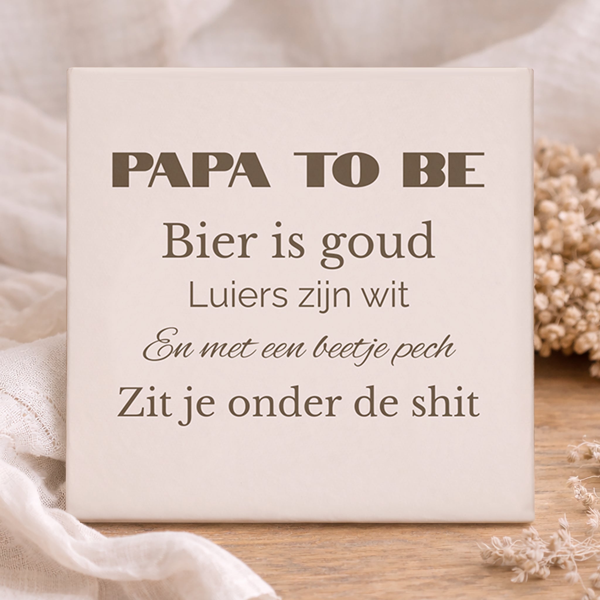 Tegel - Papa to be, bier is goud
