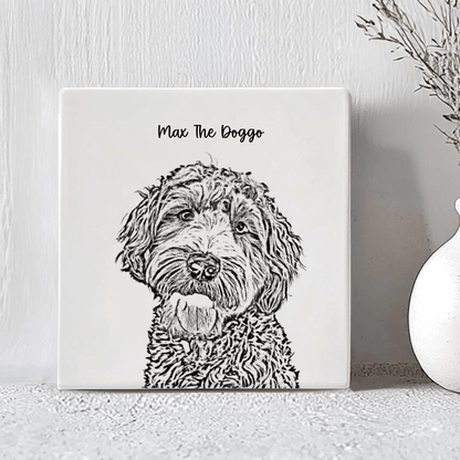 Tegel - Silhouet Tekening Hond