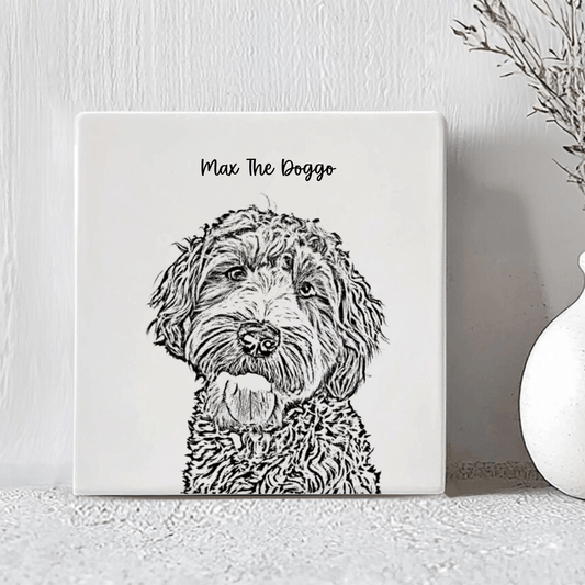 Tegel - Silhouet Tekening Hond