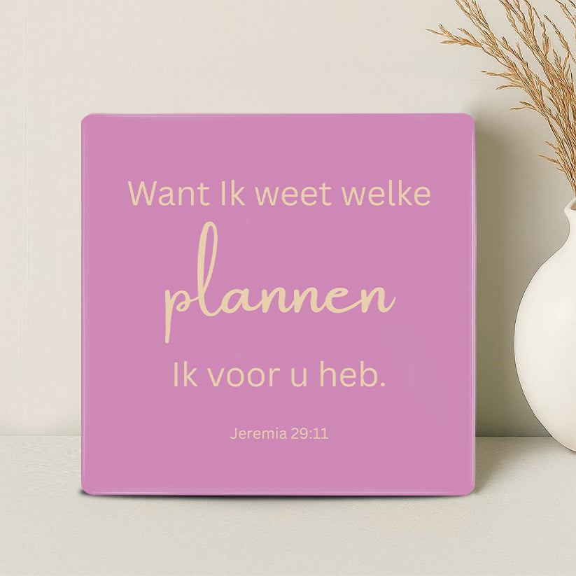 Tegel - Want ik weet welke plannen ik voor u heb Jeremia 29:11