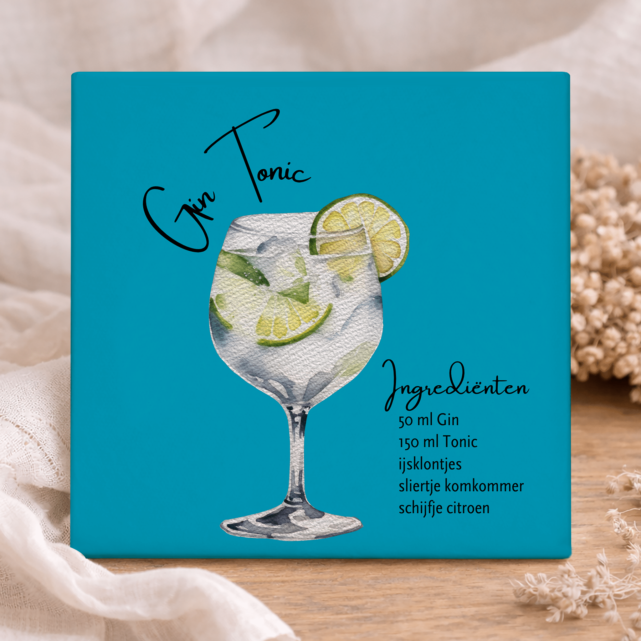 Tegeltje met Tekst - Cocktail Gin Tonic