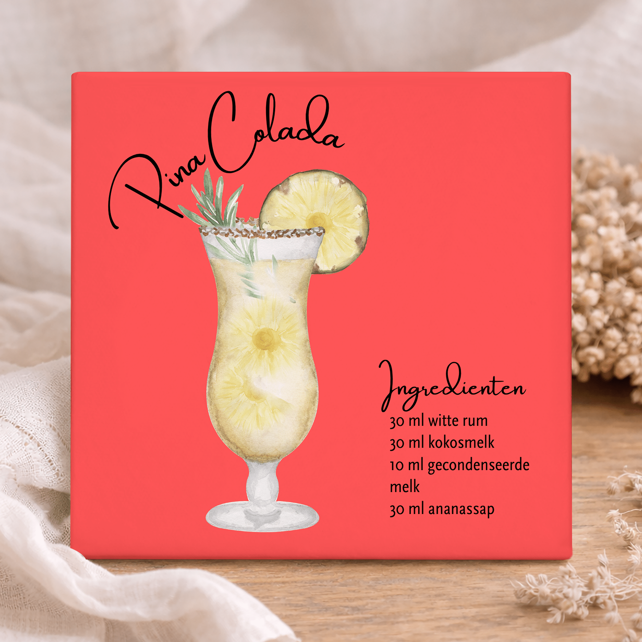 Tegeltje met Tekst - Cocktail Pina Colada