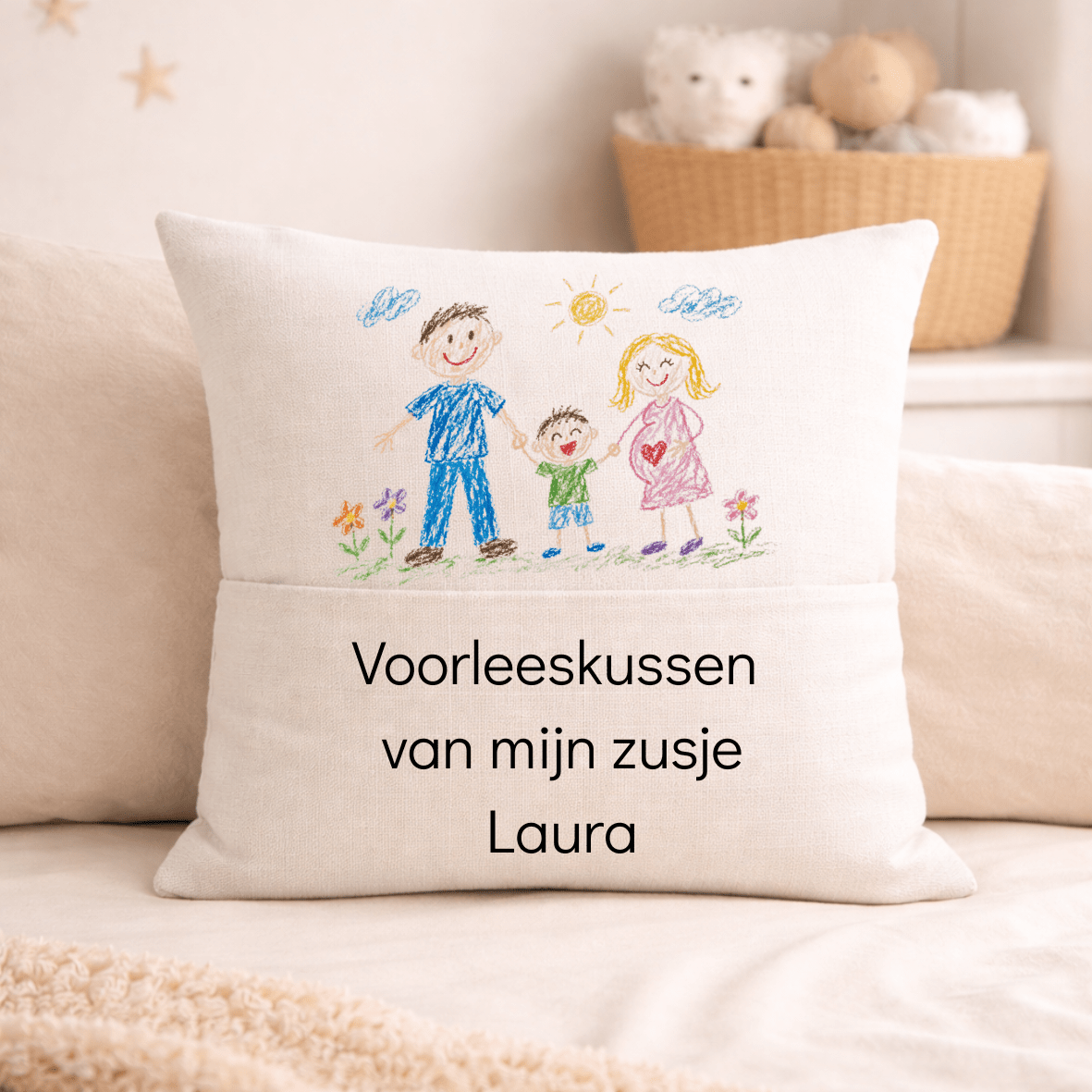 Voorlees Kussen - Afbeelding en Naam Gepersonaliseerd